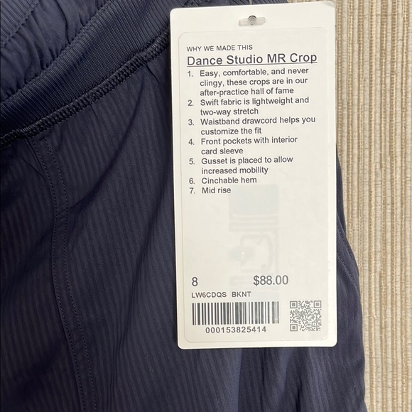 Lululemon Dance Studio Mid-Rise Cropped Pant black navy size 8 - Picture 4 of 8